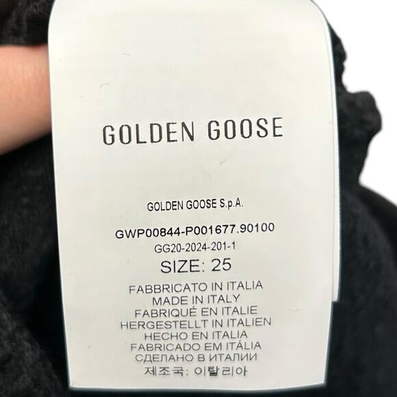 NWT Golden Goose Black Journey Kim Embellished Straight-Leg Jeans Womens 25 - Picture 14 of 15